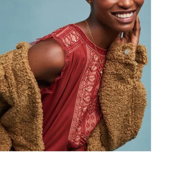 Anthropologie Feather Bone Revelry Studded Beaded Tank Top Medium - Picture 3 of 8